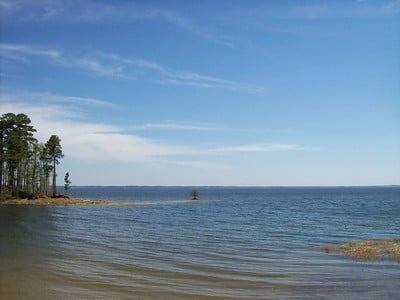 Toledo Bend Reservoir on a sunny, calm day