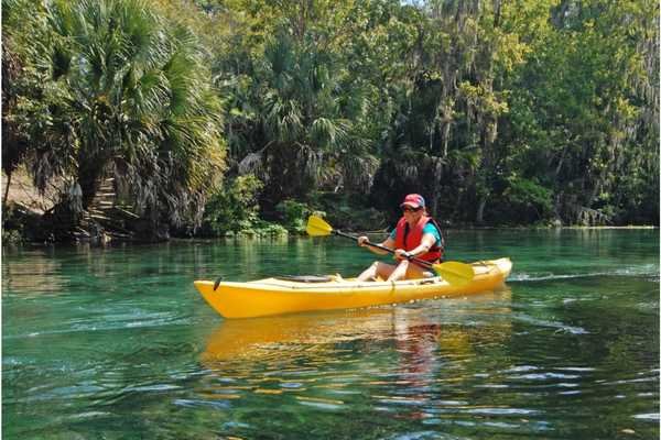 Woman kayaking in Florida