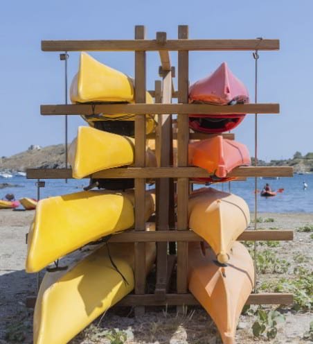 Kayak storage DIY kayak rack on the beach